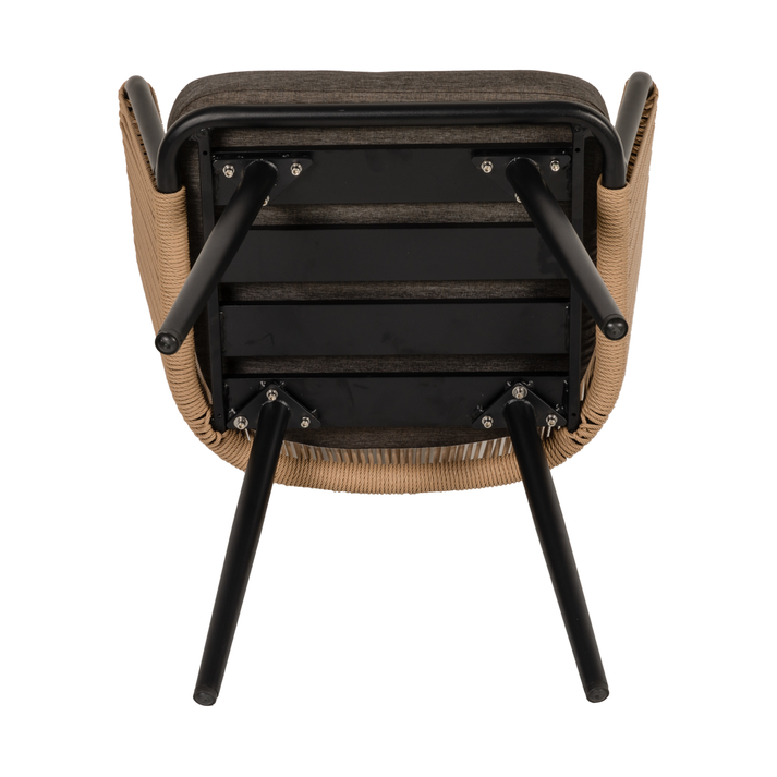 Πολυθρόνα Κήπου LOFOI Μαύρο/Καφέ Αλουμίνιο/Rattan 60x62x81cm