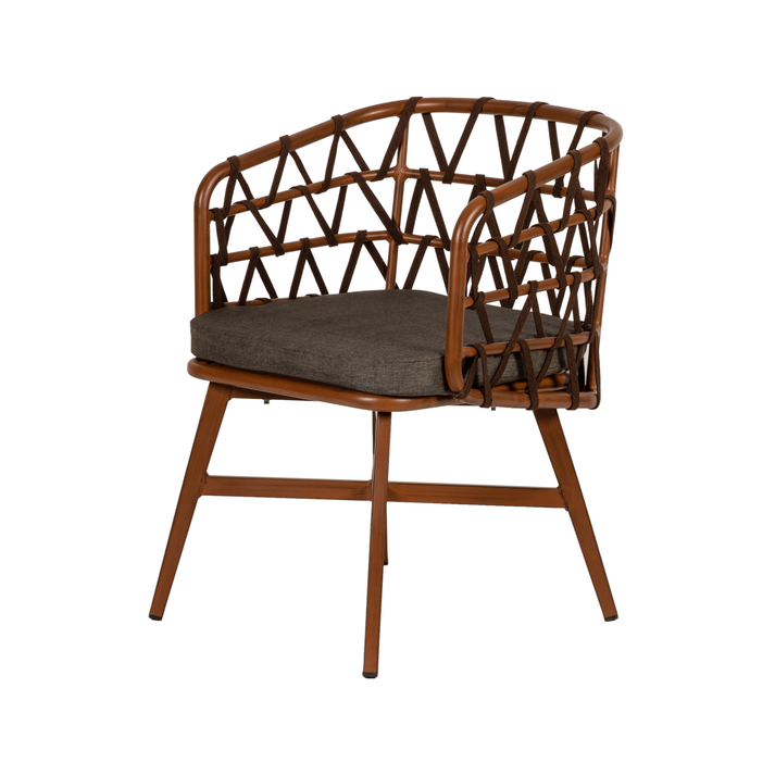 Πολυθρόνα Κήπου BOYOMA Καφέ Αλουμίνιο/Ύφασμα 57x61x79cm