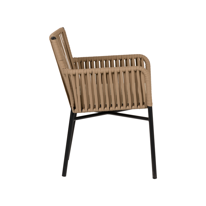 Πολυθρόνα Κήπου BLUENILE Μπεζ/Μαύρο Αλουμίνιο/Rattan 56x60x83cm
