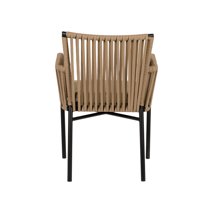 Πολυθρόνα Κήπου BLUENILE Μπεζ/Μαύρο Αλουμίνιο/Rattan 56x60x83cm