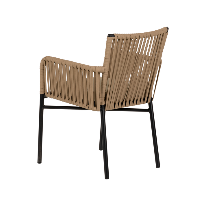 Πολυθρόνα Κήπου BLUENILE Μπεζ/Μαύρο Αλουμίνιο/Rattan 56x60x83cm