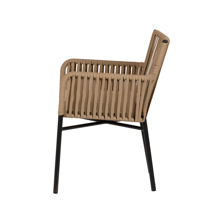 Πολυθρόνα Κήπου BLUENILE Μπεζ/Μαύρο Αλουμίνιο/Rattan 56x60x83cm