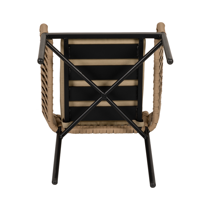 Πολυθρόνα Κήπου BLUENILE Μπεζ/Μαύρο Αλουμίνιο/Rattan 56x60x83cm