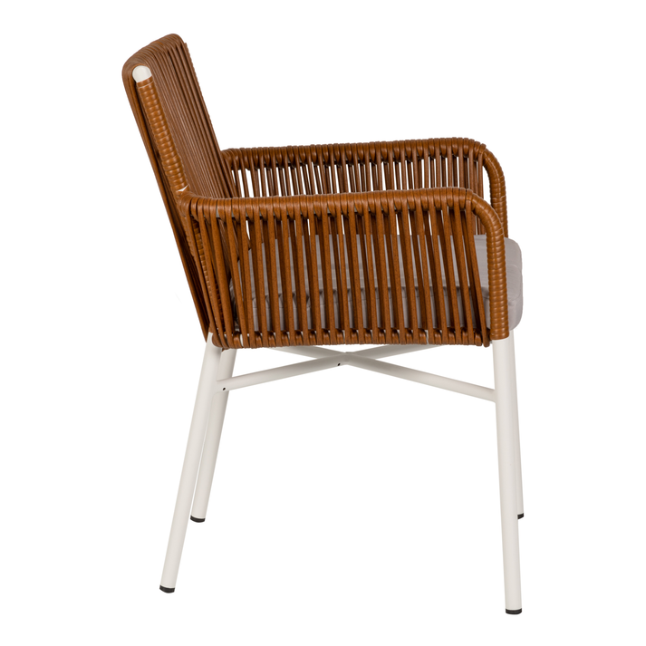 Πολυθρόνα Κήπου BLUENILE Λευκό/Καφέ Αλουμίνιο/Rattan 49x42x81cm