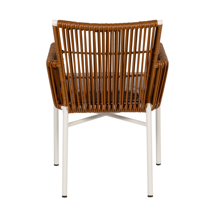 Πολυθρόνα Κήπου BLUENILE Λευκό/Καφέ Αλουμίνιο/Rattan 49x42x81cm