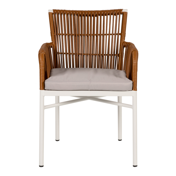Πολυθρόνα Κήπου BLUENILE Λευκό/Καφέ Αλουμίνιο/Rattan 49x42x81cm