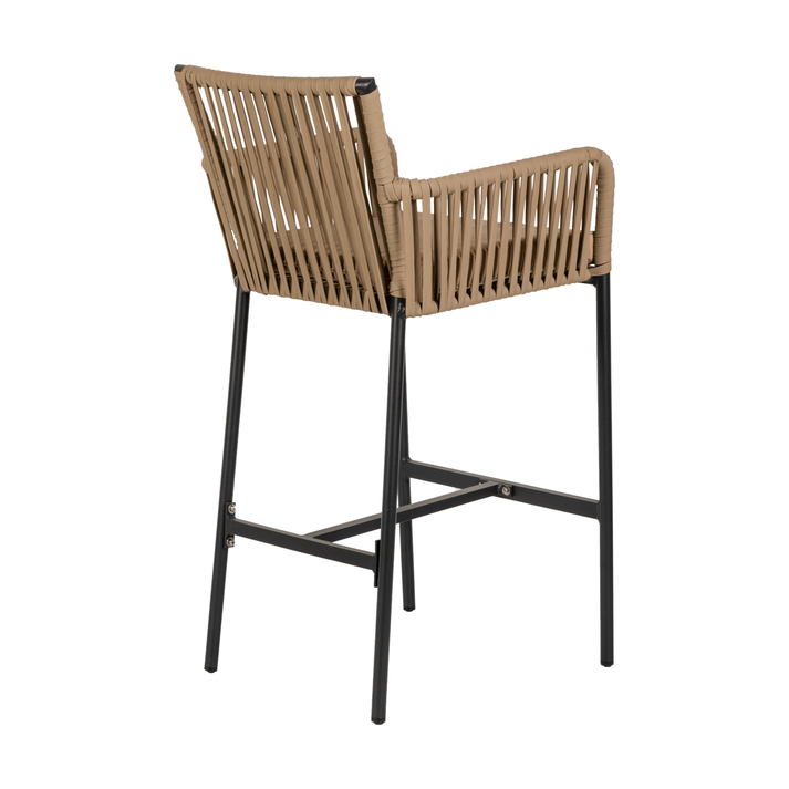 Σκαμπό KINTAMPO Μπεζ/Μαύρο Αλουμίνιο/Rattan 55x58x108cm