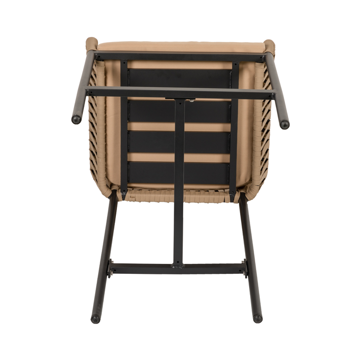 Σκαμπό KINTAMPO Μπεζ/Μαύρο Αλουμίνιο/Rattan 55x58x108cm