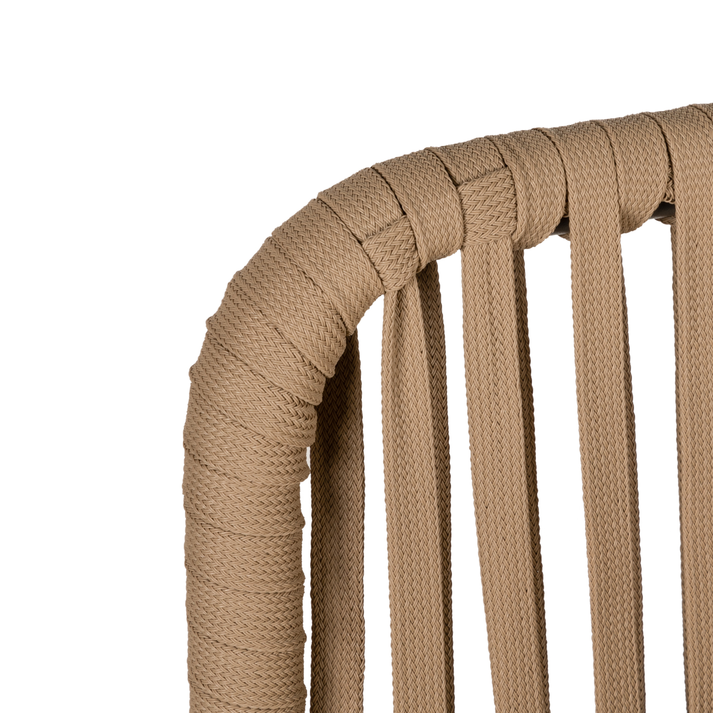 Σκαμπό KINTAMPO Μπεζ/Μαύρο Αλουμίνιο/Rattan 55x58x108cm