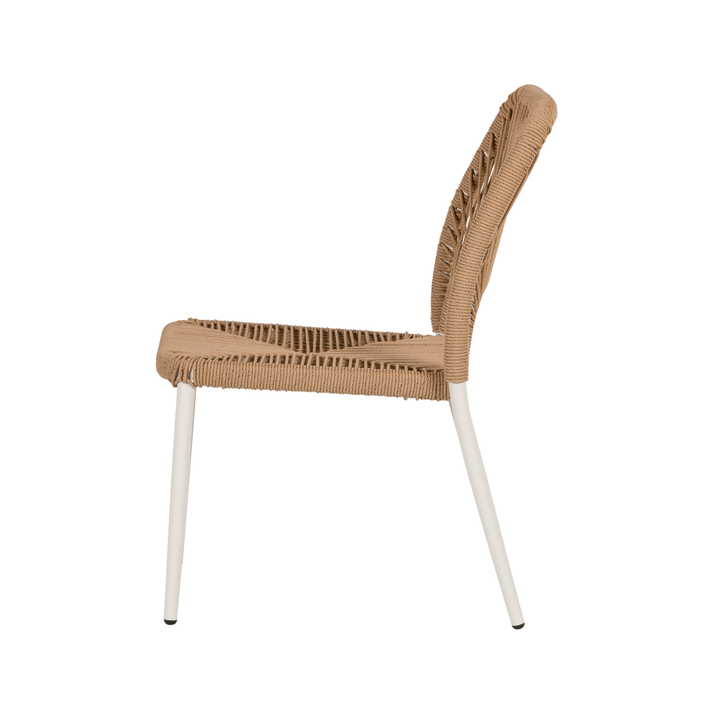 Καρέκλα Κήπου TINKISSO Λευκό/Φυσικό Αλουμίνιο/Rattan 45x63x82cm