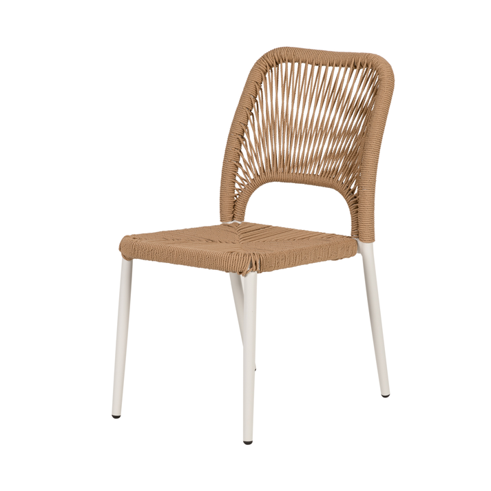 Καρέκλα Κήπου TINKISSO Λευκό/Φυσικό Αλουμίνιο/Rattan 45x63x82cm