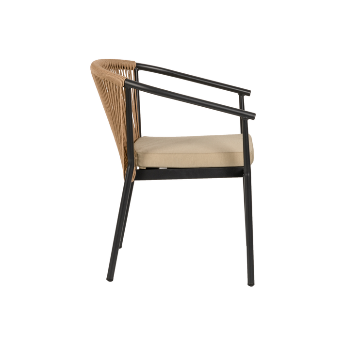 Πολυθρόνα Κήπου MANDRAKA Μαύρο/Φυσικό Αλουμίνιο/Rattan 57x61x78cm