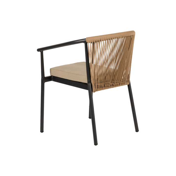 Πολυθρόνα Κήπου MANDRAKA Μαύρο/Φυσικό Αλουμίνιο/Rattan 57x61x78cm