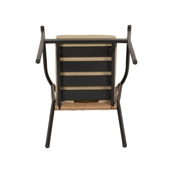 Πολυθρόνα Κήπου MANDRAKA Μαύρο/Φυσικό Αλουμίνιο/Rattan 57x61x78cm