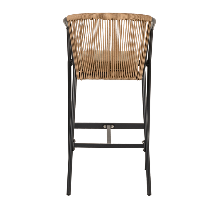 Σκαμπό MANDRAKA Μαύρο/Φυσικό Αλουμίνιο/Rattan 56x63x108cm