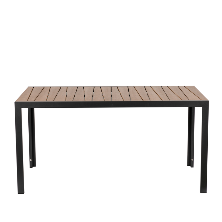 Τραπέζι Κήπου OUZOUD Μαύρο/Καρυδί Αλουμίνιο/Ξύλο 150x90x74cm