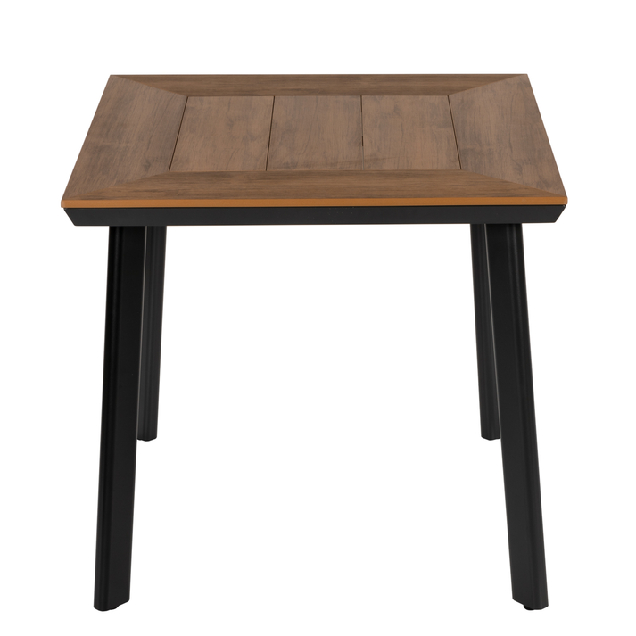 Τραπέζι Κήπου EPUPA Μαύρο/Καρυδί Αλουμίνιο/Ξύλο 80x80x73cm