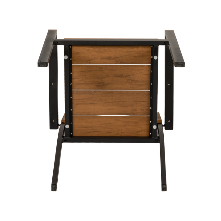 Πολυθρόνα Κήπου GURARA Μαύρο/Καρυδί Αλουμίνιο/Ξύλο 60x55x86cm