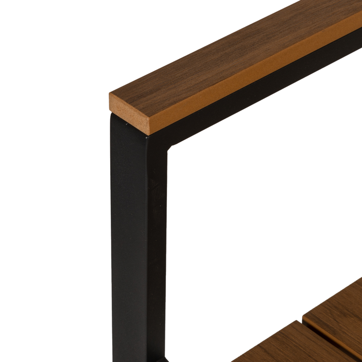 Πολυθρόνα Κήπου GURARA Μαύρο/Καρυδί Αλουμίνιο/Ξύλο 60x55x86cm