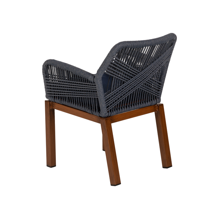 Πολυθρόνα Κήπου LISBON Mπλε/Μπαμπού Αλουμίνιο/Ύφασμα 57x58x77cm