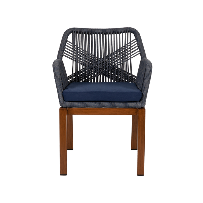 Πολυθρόνα Κήπου LISBON Mπλε/Μπαμπού Αλουμίνιο/Ύφασμα 57x58x77cm