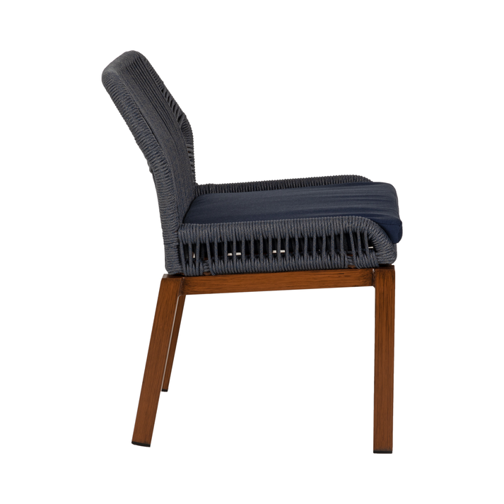 Καρέκλα Κήπου LISBON Μπλε/Μπαμπού Αλουμίνιο/Ύφασμα 50x58x77cm