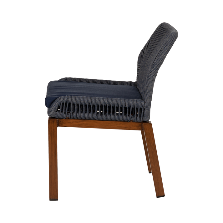 Καρέκλα Κήπου LISBON Μπλε/Μπαμπού Αλουμίνιο/Ύφασμα 50x58x77cm