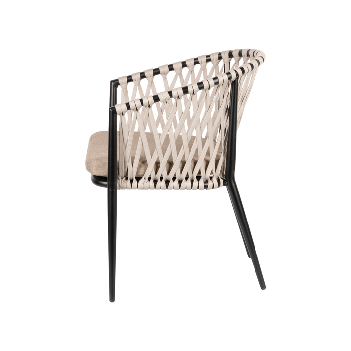 Πολυθρόνα Κήπου HOWICK Γκρι/Μαύρο Αλουμίνιο/Ύφασμα 56x61x78cm