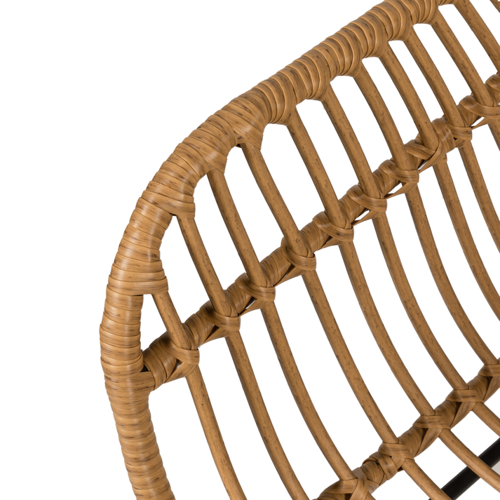 Πολυθρόνα Κήπου KALAMBO Φυσικό/Μαύρο Αλουμίνιο/Rattan 56x57x81cm