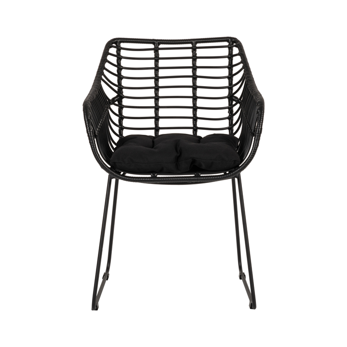 Πολυθρόνα Κήπου KALAMBO Μαύρο Αλουμίνιο/Rattan 56x57x81cm