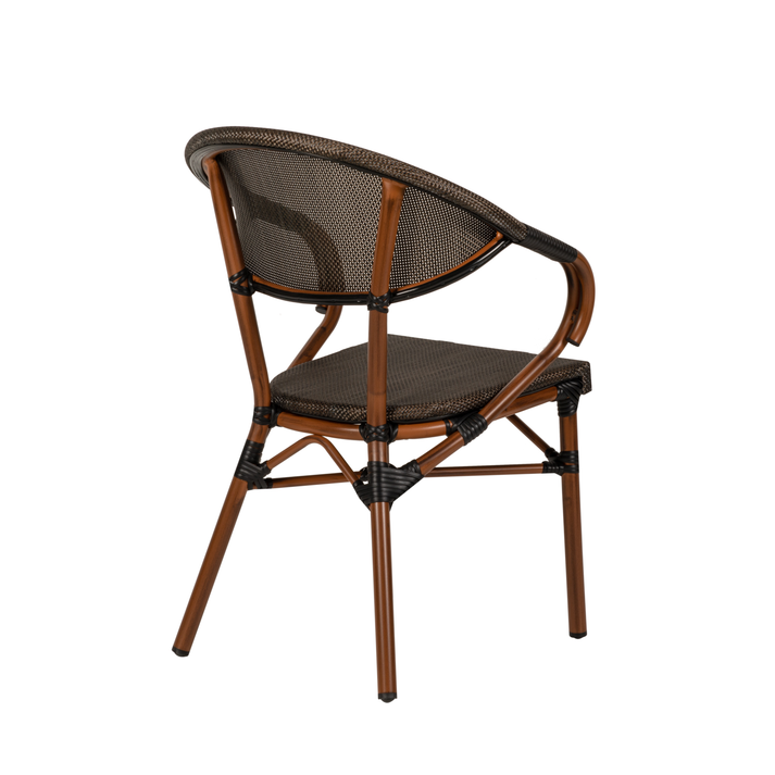 Πολυθρόνα Κήπου DALILA Καφέ/Μπαμπού Αλουμίνιο/Ύφασμα 57x57x82cm