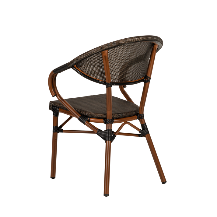 Πολυθρόνα Κήπου DALILA Καφέ/Μπαμπού Αλουμίνιο/Ύφασμα 57x57x82cm