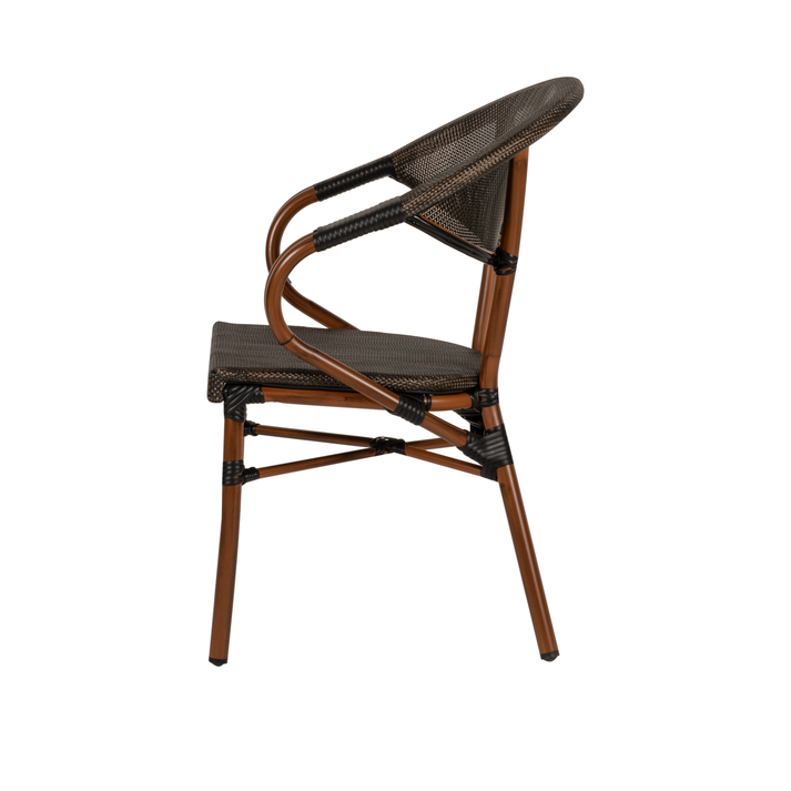 Πολυθρόνα Κήπου DALILA Καφέ/Μπαμπού Αλουμίνιο/Ύφασμα 57x57x82cm