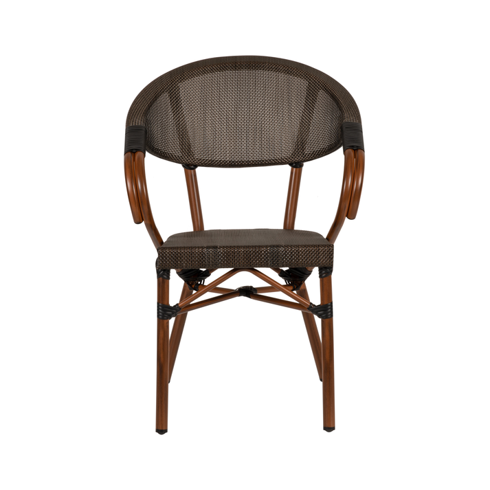 Πολυθρόνα Κήπου DALILA Καφέ/Μπαμπού Αλουμίνιο/Ύφασμα 57x57x82cm