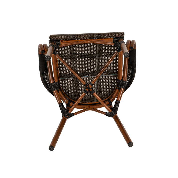 Πολυθρόνα Κήπου DALILA Καφέ/Μπαμπού Αλουμίνιο/Ύφασμα 57x57x82cm