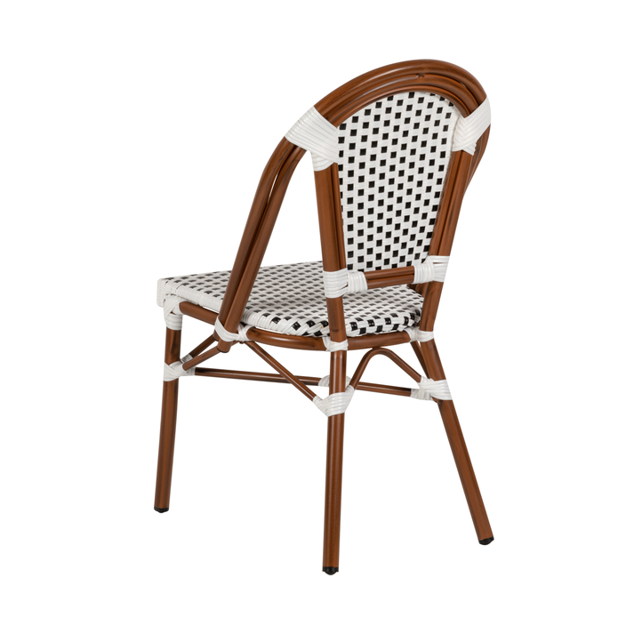 Καρέκλα Κήπου MUTARAZI Λευκό/Μαύρο Αλουμίνιο/Rattan 50x57x85cm