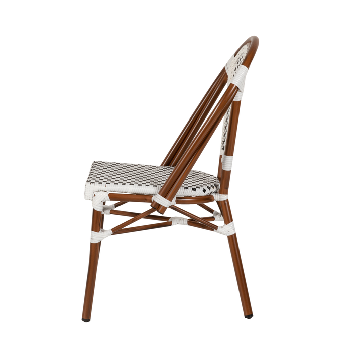 Καρέκλα Κήπου MUTARAZI Λευκό/Μαύρο Αλουμίνιο/Rattan 50x57x85cm