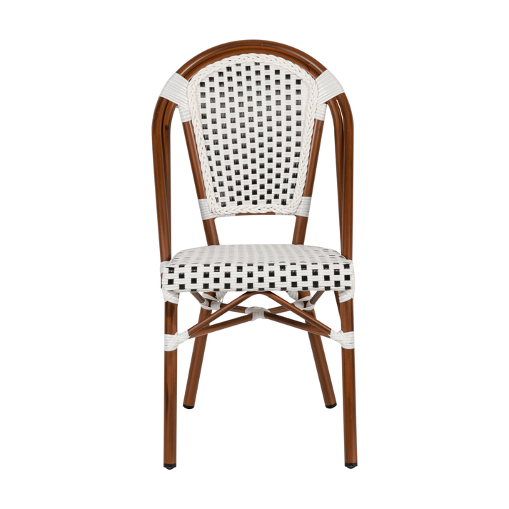 Καρέκλα Κήπου MUTARAZI Λευκό/Μαύρο Αλουμίνιο/Rattan 50x57x85cm