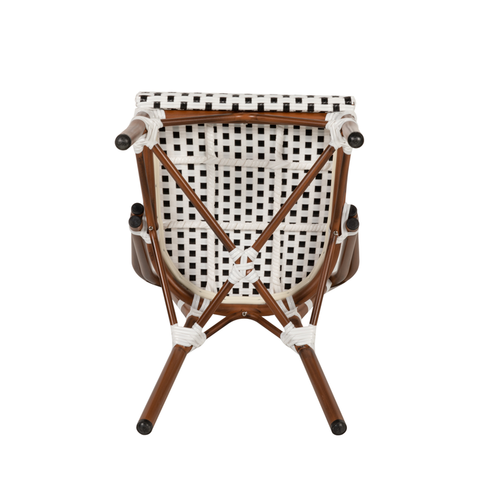 Καρέκλα Κήπου MUTARAZI Λευκό/Μαύρο Αλουμίνιο/Rattan 50x57x85cm