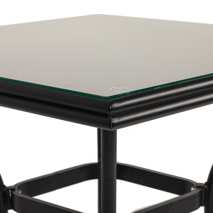 Τραπέζι Κήπου ANGOLA Μαύρο Αλουμίνιο/Γυαλί 80x80x75cm