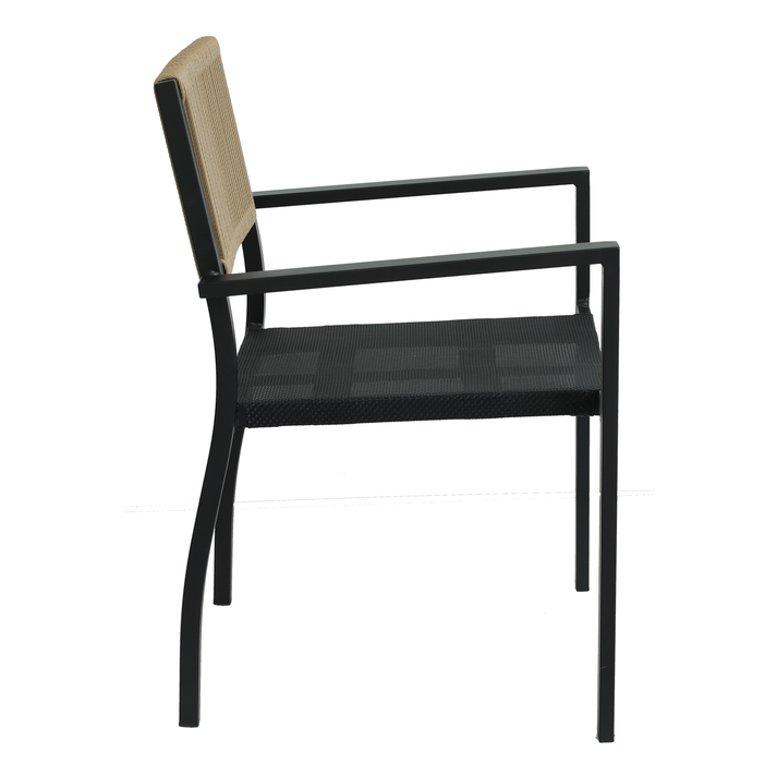 Πολυθρόνα Κήπου HORUS Μαύρο/Καφέ Αλουμίνιο/Rattan 56x58x83cm