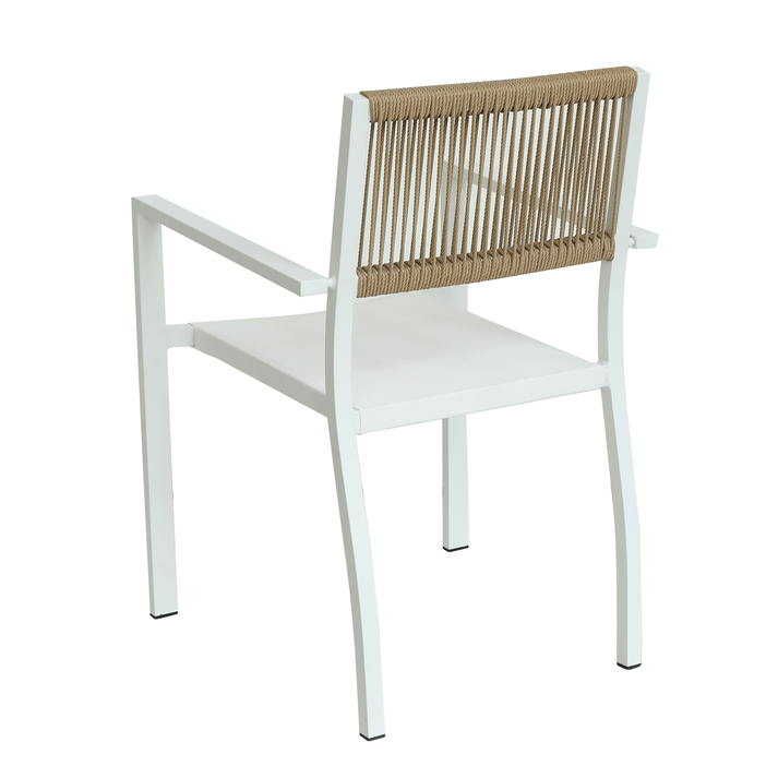 Πολυθρόνα Κήπου HORUS Λευκό/Καφέ Αλουμίνιο/Rattan 56x58x83cm