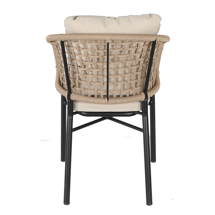 Πολυθρόνα Κήπου ANHUR Με Μαξιλάρια Μαύρο/Καφέ Αλουμίνιο/Rattan 60x58x84cm