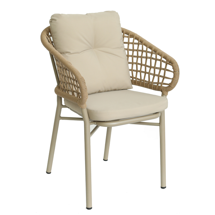 Πολυθρόνα Κήπου ANHUR Με Μαξιλάρια Μπεζ/Καφέ Αλουμίνιο/Rattan 60x58x84cm