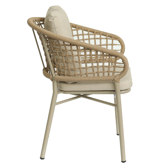 Πολυθρόνα Κήπου ANHUR Με Μαξιλάρια Μπεζ/Καφέ Αλουμίνιο/Rattan 60x58x84cm