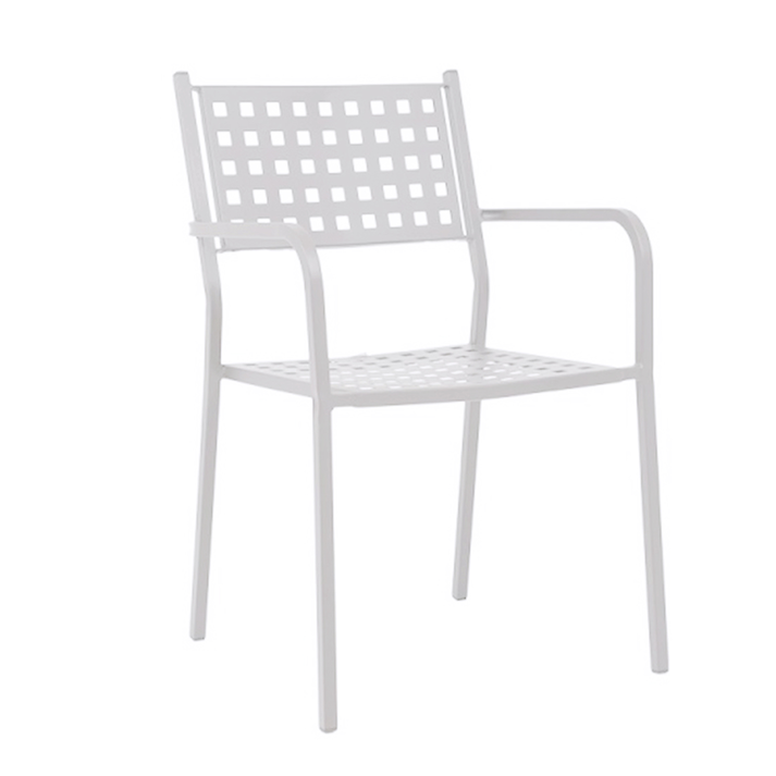 Πολυθρόνα Κήπου MONTU Λευκό Μέταλλο 54x51x84cm