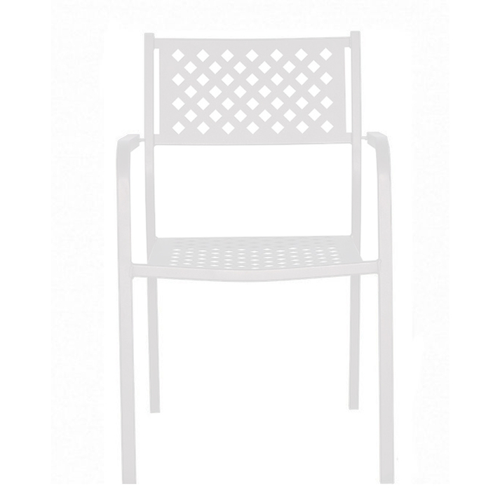 Πολυθρόνα Κήπου MONTU Λευκό Μέταλλο 54x51x84cm