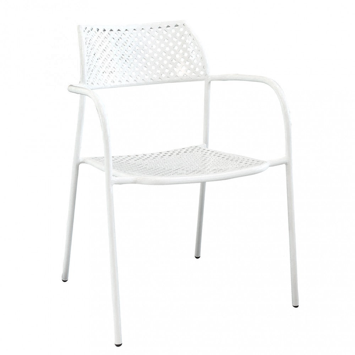 Πολυθρόνα Κήπου SOBEK Λευκό Μέταλλο 55x57x76cm