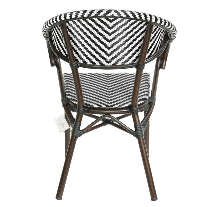 Πολυθρόνα Κήπου KIYOSHI Λευκό/Μαύρο/Καφέ Μπαμπού/Rattan 57x60x82cm