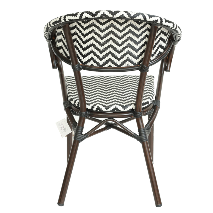 Πολυθρόνα Κήπου HARUTO Λευκό/Μαύρο/Καφέ Μπαμπού/Rattan 57x57x82cm